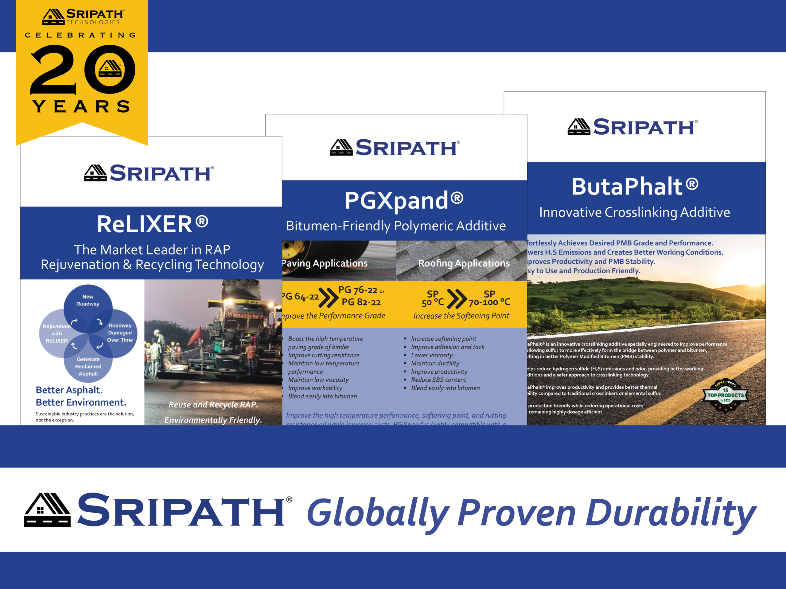 Sripath-Additives-Durability Sripath provides asphalt additives with globally proven durability for roads and roofs.