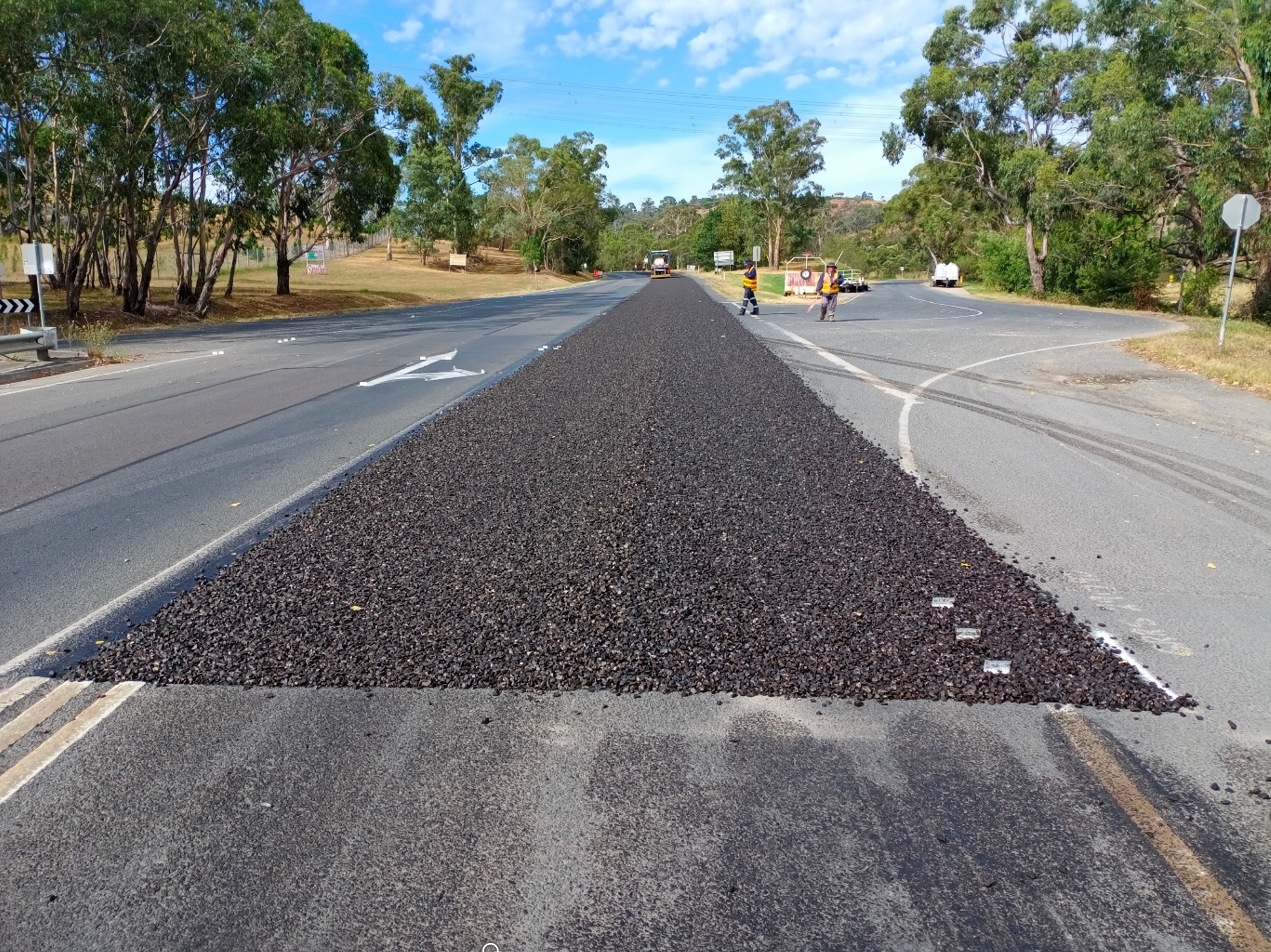 Quarry Road Intersection using PGXpand in a spray seal.