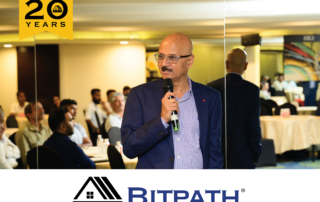 Bitpath Director Sachin Raje presents during an event in conjunction with the Indian Institute of Technology.