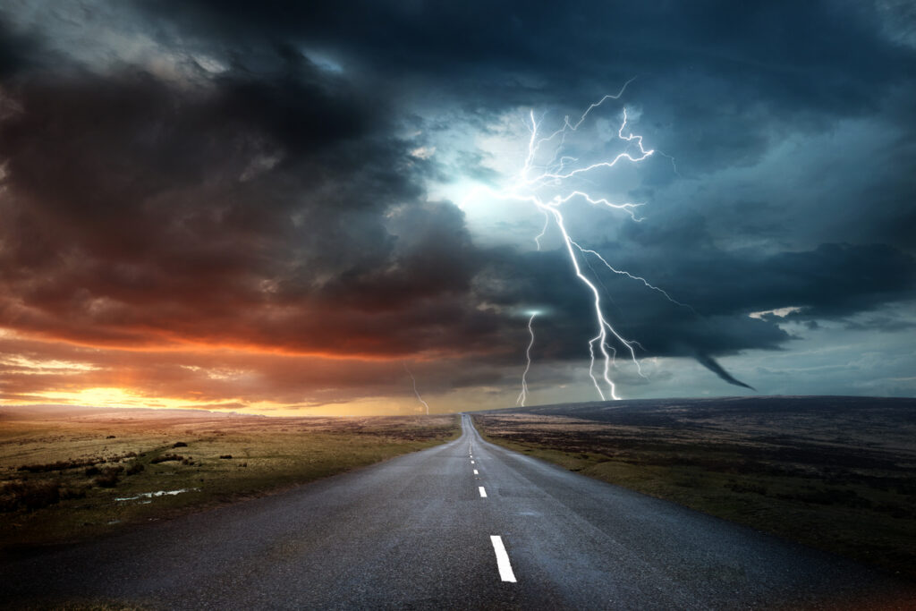 Weather Thunderstorm Climate Change Extreme weather conditions, including heavy rain and lightning, contribute to asphalt aging, moisture damage, and reduced pavement durability over time.