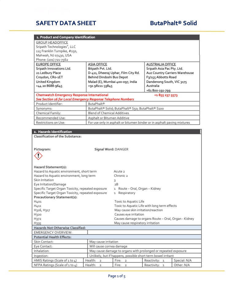 SDS pgxpand ButaPhalt Solid SDS